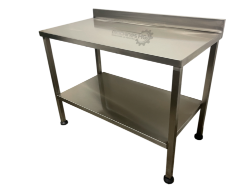 MESA EN ACERO INOXIDABLE CON ENTREPAÑO Y SALPICADERO - Imagen 3