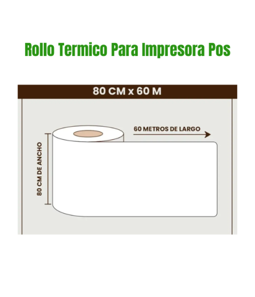 Papel Térmico  Para Impresora POS de 80x60metros - Imagen 2